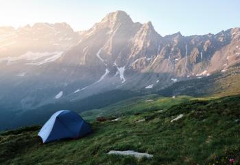 Vandringstält banner