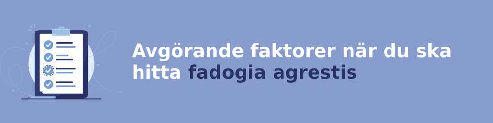 viktiga faktorer för att välja rätt fadogia agrestis