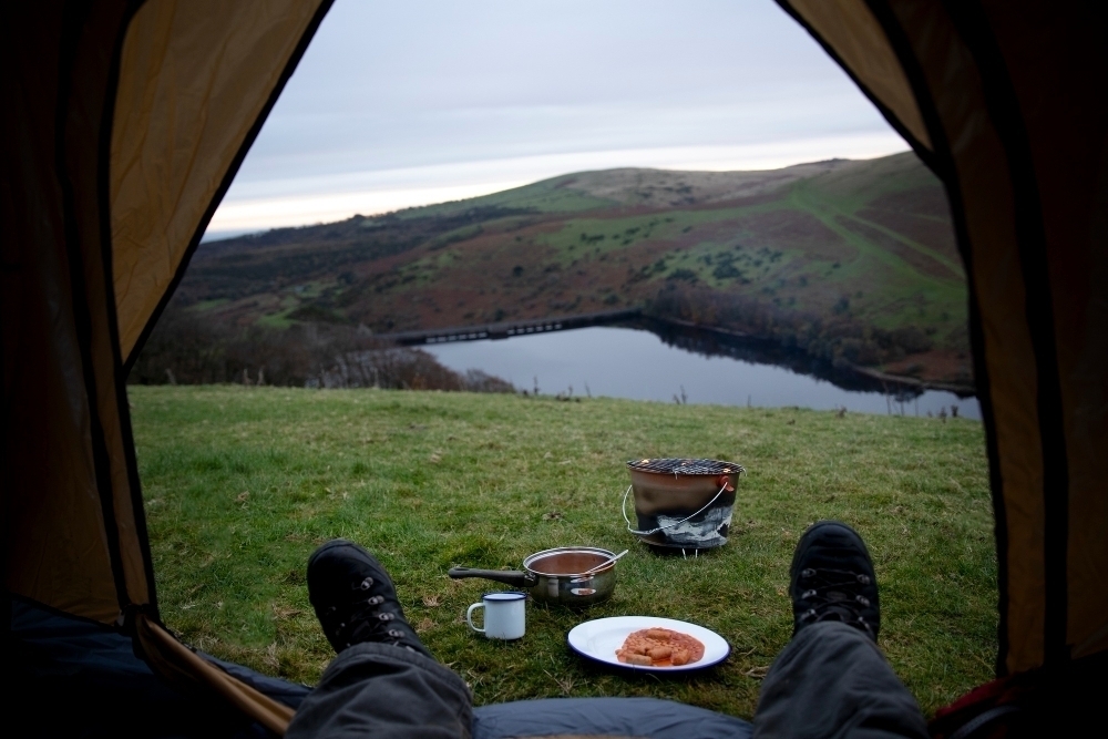Fin vy i campingtaeltet
