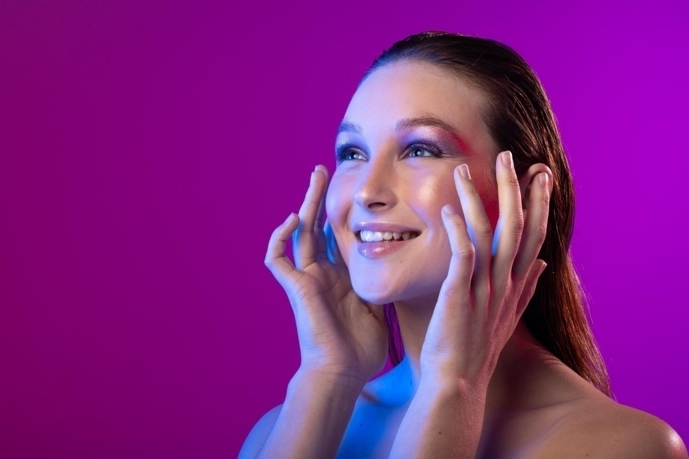 Highlighter med glad kvinnoansikte