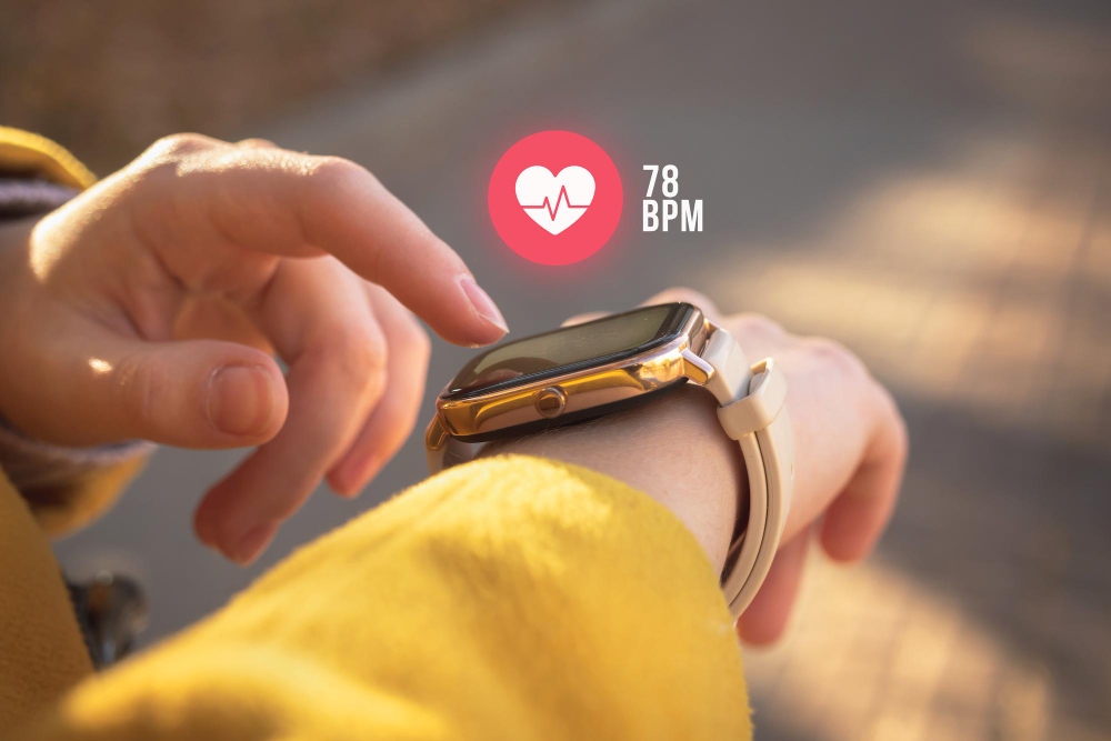 Smart watch with heart rate icon healthcare concept photo