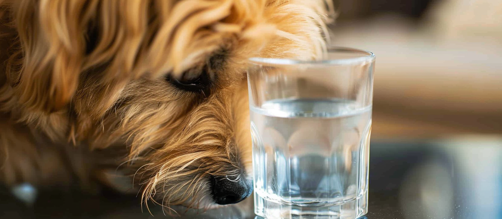 hund tittar pa glas