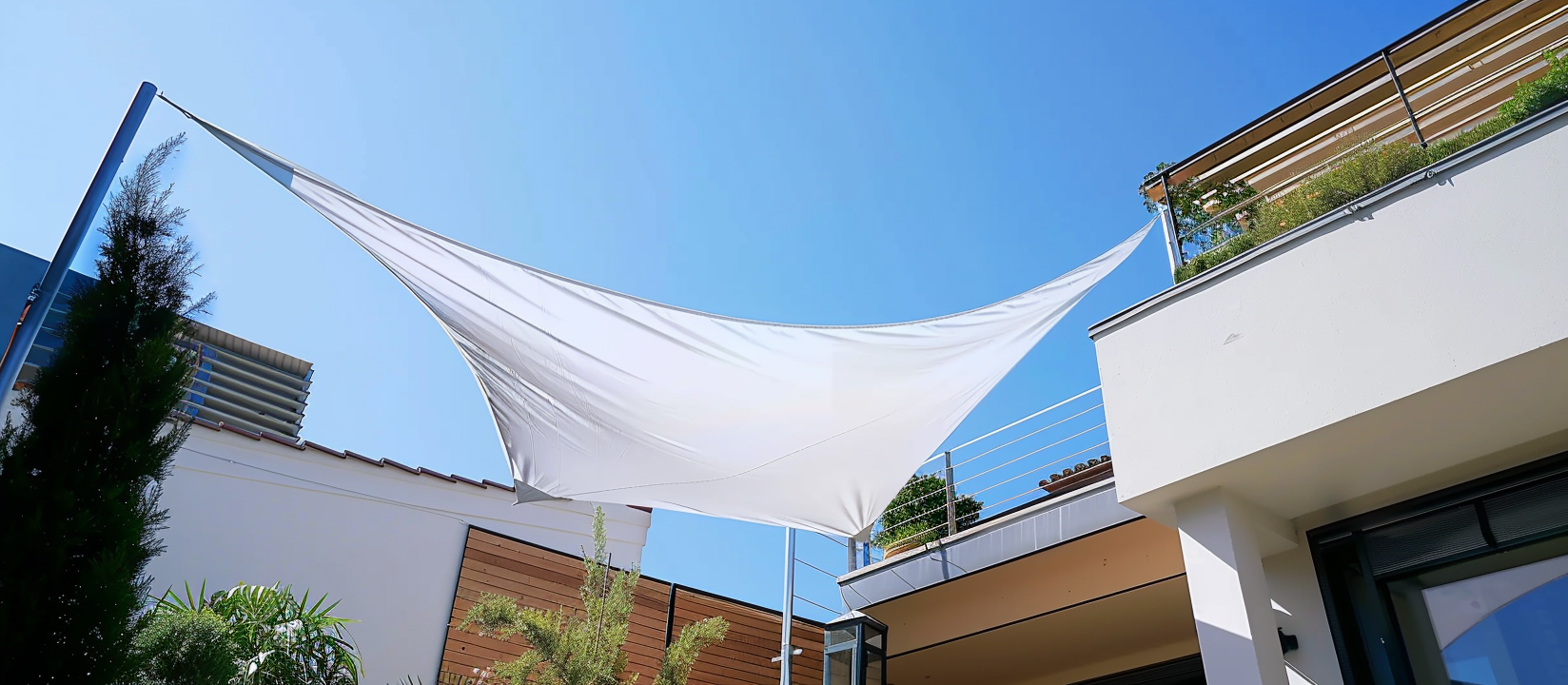 sun sail giving cover on terrace