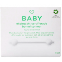 Hjaertats BABY Eko Bomullspinnar 60 st
