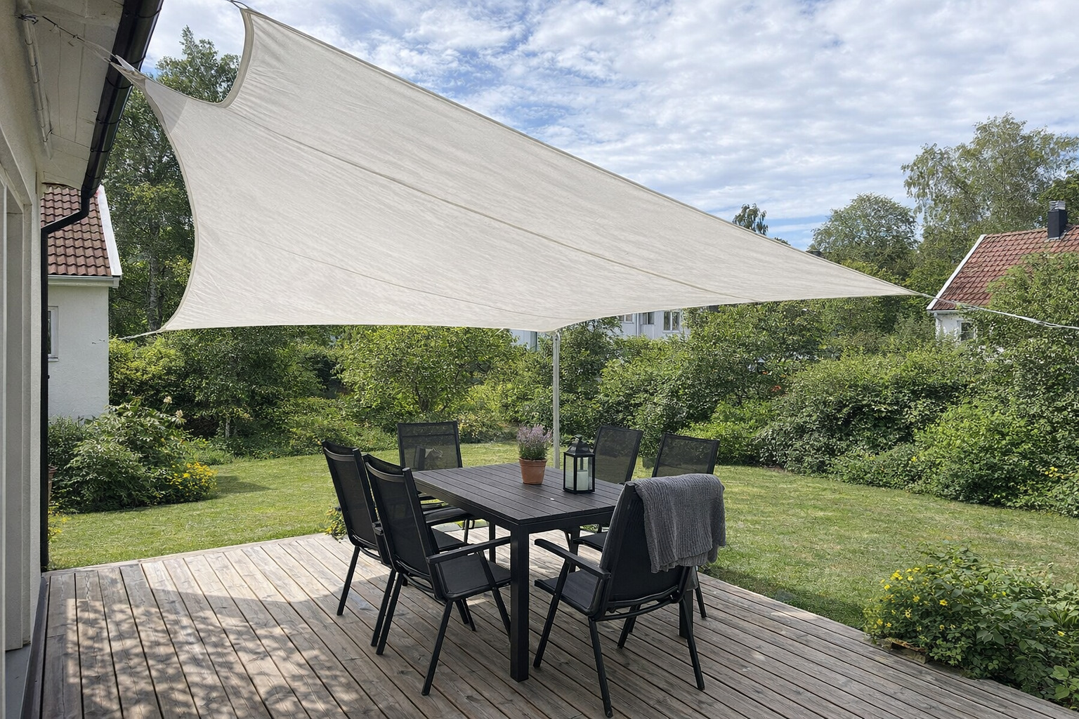 vidaXL Solsegel 160 g/m² vit 3 x 3 m HDPE