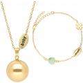 Bola Gravidsmycke med Armband Baby/Mum, Guld